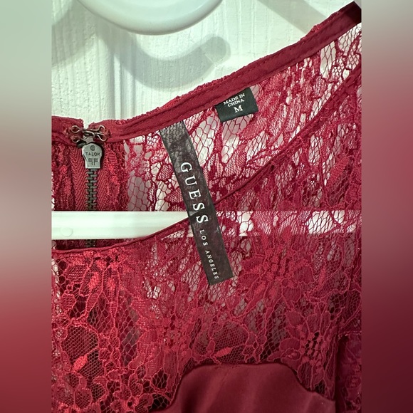 Guess Lace Peplum Top with Sweetheart Neckline - Picture 4 of 4